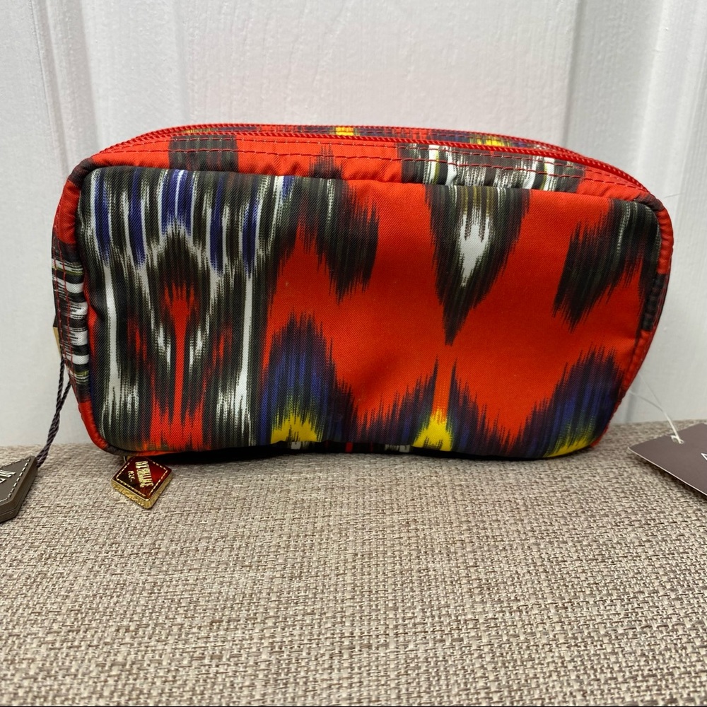 MZ Wallace Red Travel MIni Bag Wallet Coin Purse Small Accessory Bag dual zip